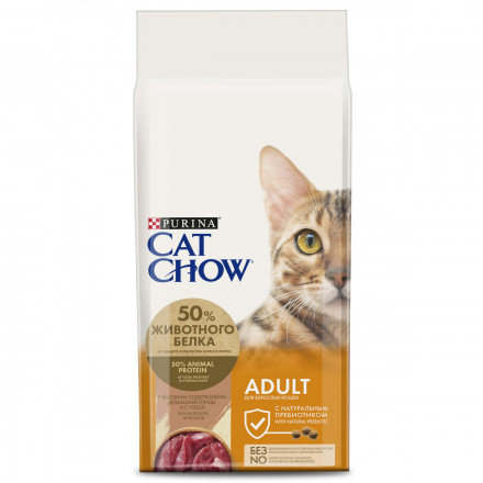 Purina Cat Chow Adult Duck сухой корм для взрослых кошек с уткой - 15 кг