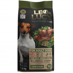 LEO&amp;LUCY сухой корм для взрослых собак мелких пород с ягненком и травами - 1,6 кг