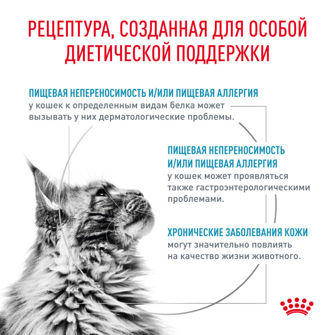Royal Canin Hypoallergenic DR25 сухой корм для кошек при пищевой аллергии и пищевой непереносимости - 2,5 кг