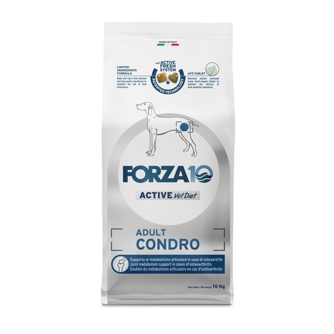 Forza10 Active Vet Diet Adult Condro сухой корм для собак всех пород для поддержки обмена веществ в суставах при остеоартрите - 10 кг