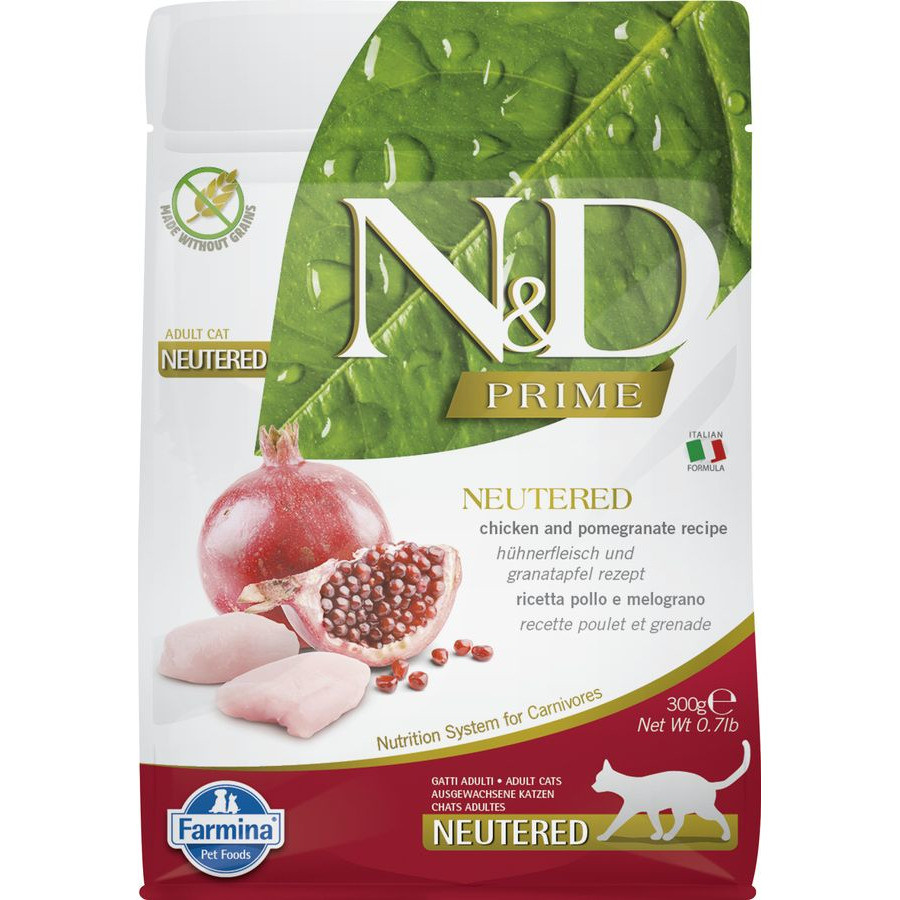 Farmina N&D Prime Cat Chicken & Pomegranate Neutered сухой беззерновой ...