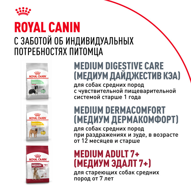Royal Canin Medium Adult сухой корм для взрослых собак средних пород со свининой - 3 кг