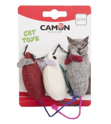 Camon игрушка для кошек &quot;Мышь джутовая&quot;, комплект из 3 мышек