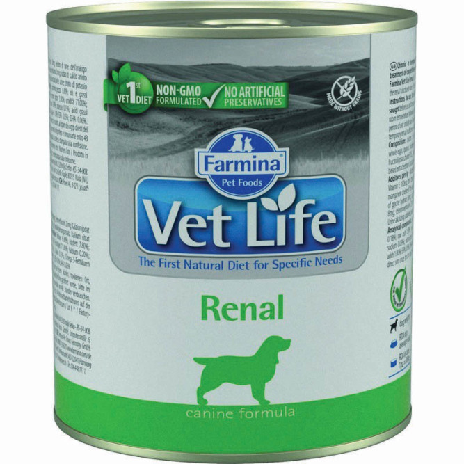 Farmina Vet Life Dog Renal влажный корм для взрослых собак при заболеваниях почек - 300 г (6 шт в уп)