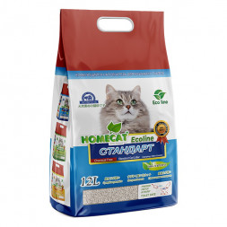 HOMECAT Ecoline Стандарт комкующийся наполнитель для кошачьих туалетов без запаха - 12 л