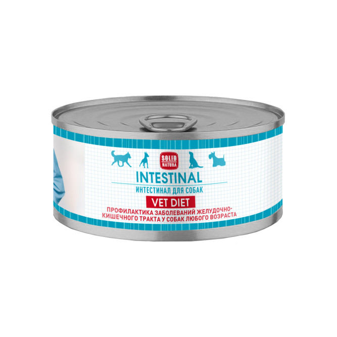 Solid Natura VET Intestinal влажный диетический корм для собак при проблемах пищеварения, в консервах - 100 г х 8 шт
