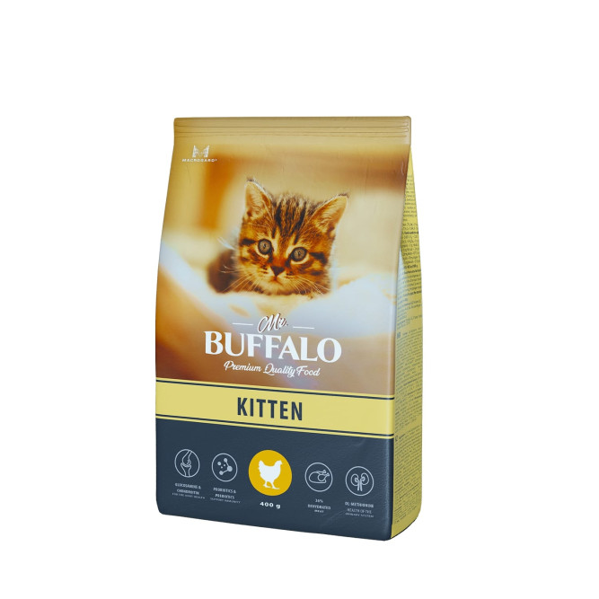 Mr.Buffalo Kitten полнорационный сухой корм для котят с курицей - 400 г