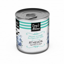 Dog`s Menu влажный корм для взрослых собак с ягненком кусочки в соусе в консервах - 750 г х 6 шт