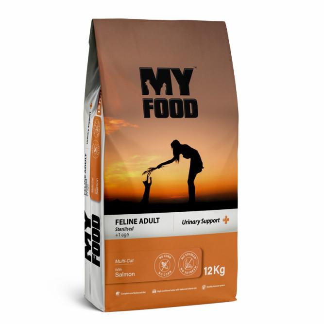 Myfood Feline Adult Sterilised Multi-Cat with Salmon сухой корм для стерилизованных кошек с лососем - 12 кг