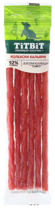 TiTBiT "Золотая коллекция" лакомство для собак колбаски Кальяри - 20 г