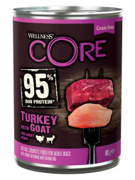Wellness Core 95 влажный корм для взрослых собак с индейкой, козлятиной и сладким картофелем в консервах 400 г
