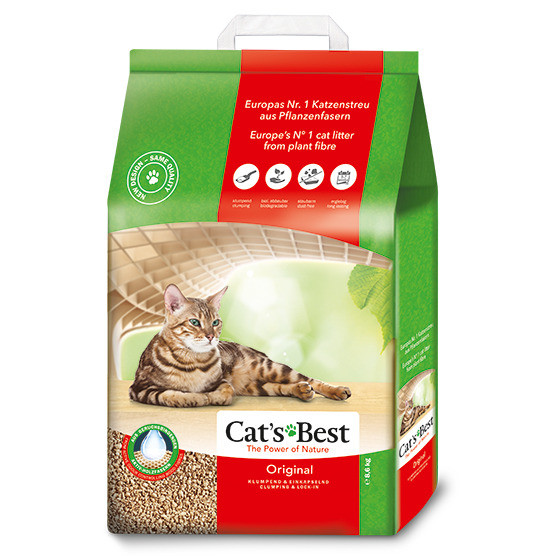 Cats Best Original наполнитель древесный комкующийся для кошачьих туалетов - 20 л (8,6 кг)