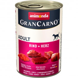 Animonda Gran Carno Original Adult влажный корм для взрослых собак с говядиной и сердцем - 400 г (6 шт в уп)