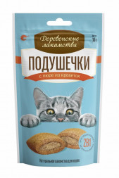 Деревенские лакомства подушечки для кошек с пюре из креветок - 30 г