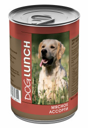 Dog Lunch влажный корм для взрослых собак Мясное ассорти в желе, в консервах - 410 г х 12 шт