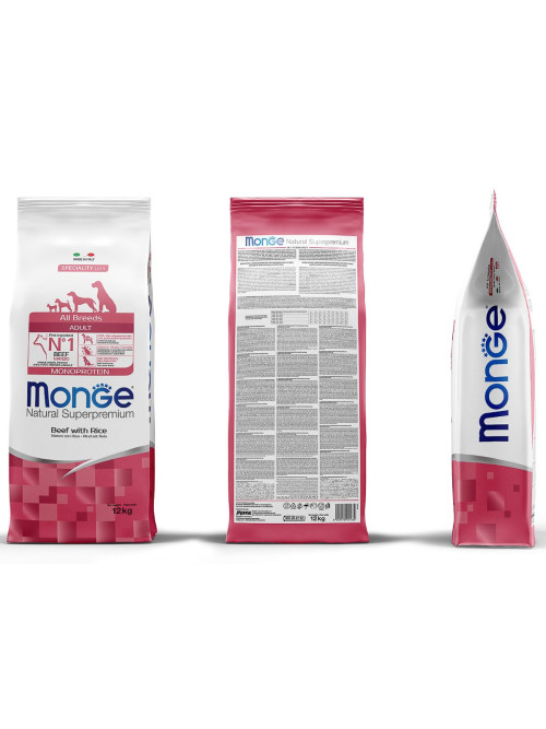 Monge Dog All Breeds сухой корм для взрослых собак с говядиной и рисом 12 кг