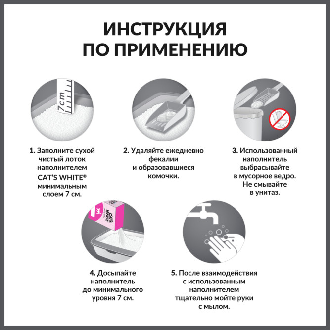 Cat's White Box Premium Baby Powder наполнитель комкующийся для кошачьего туалета с ароматом детской присыпки - 6 л