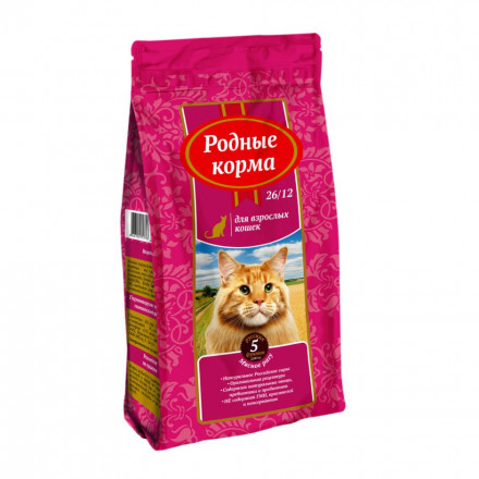 Родные корма сухой корм для взрослых кошек с мясным рагу - 5 русских фунтов (2,045 кг)