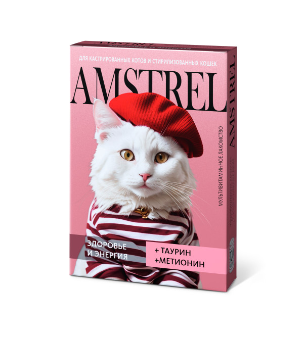 Amstrel мультивитаминное лакомство для стерилизованных кошек "Здоровье и энергия" с таурином и метионином - 90 таблеток
