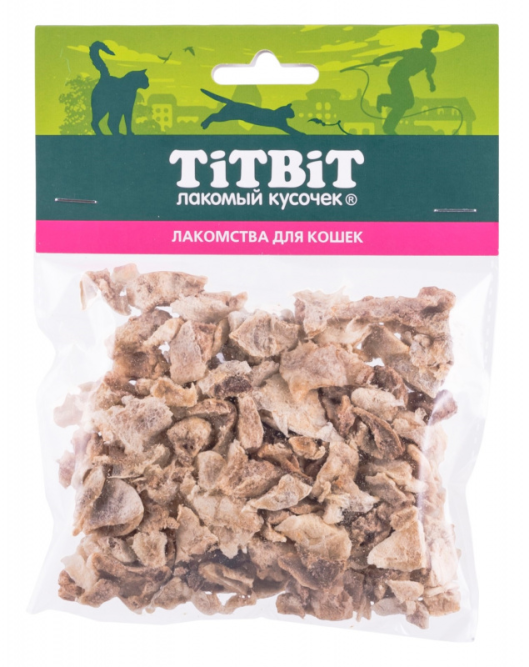 TiTBiT лакомство для кошек высушенные воздушные кусочки бараньего легкого - 10 г