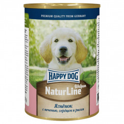 Happy Dog влажный корм для щенков с ягненком, печенью и сердцем - 410 г (20 шт в уп)