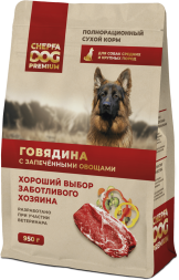 Chepfa Premium сухой корм для взрослых собак средних и крупных пород, с говядиной и запеченными овощами - 950 г