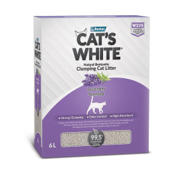 Cat's White Box Premium Lavender наполнитель комкующийся для кошачьего туалета с ароматом лаванды - 6 л