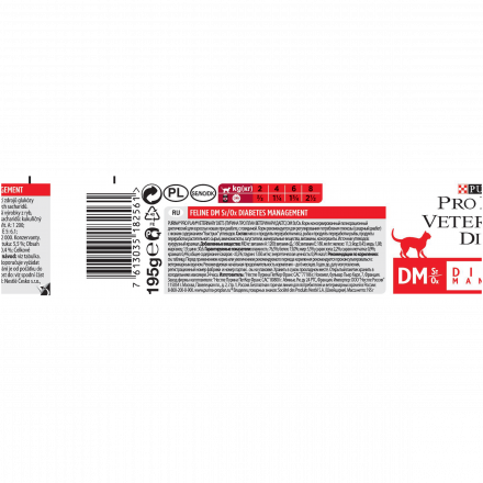 Purina Pro Plan Veterinary diets DM St/Ox Diabetes Management влажный корм для взрослых кошек при диабете - 195 г х 24 шт