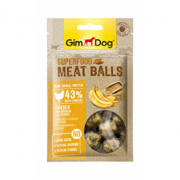 Gimborn GimDog лакомство для собак Мясные шарики суперфуд из курицы с бананом и кунжутом - 70 г