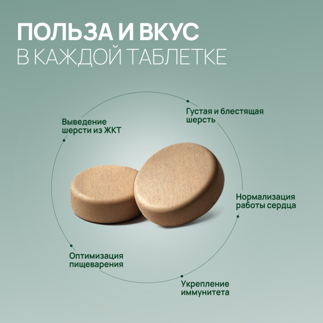 Amstrel мультивитаминное лакомство для выведения шерсти у кошек "Здоровое пищеварение" с таурином и инулином - 90 таблеток