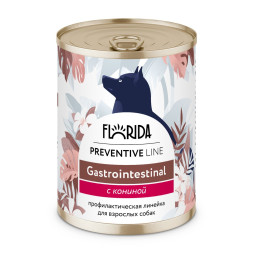 Florida Preventive Line Gastrointestinal консервы для собак при расстройствах пищеварения, с кониной - 340 г x 24 шт