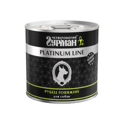 Четвероногий Гурман Platinum line консервированный корм с рубцом говяжьим в желе для взрослых собак всех пород - 240 г (12 шт)