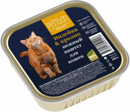 Petibon Smart влажный корм для взрослых кошек, паштет с индейкой и кроликом, в ламистерах - 100 г х 24 шт