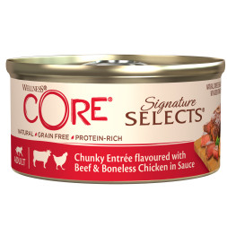 Wellness Core Signature Selects влажный корм для кошек с говядиной и курицей в виде кусочков в соусе в консервах - 79 г х 24 шт