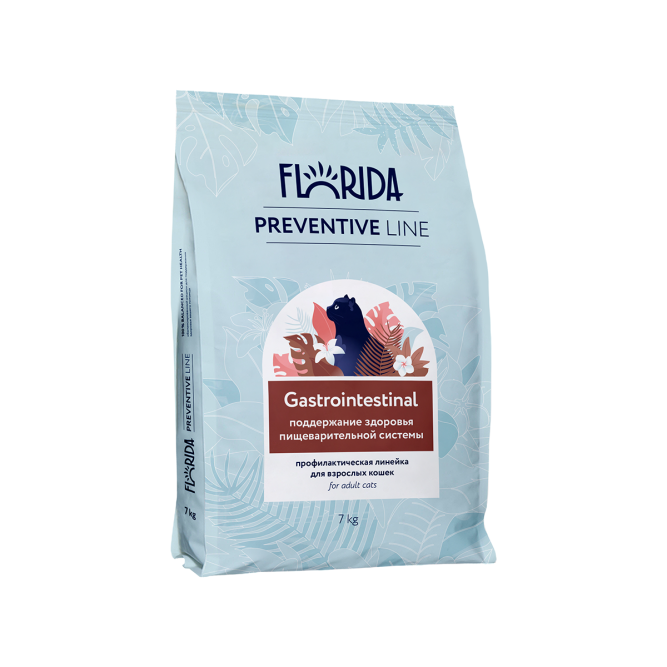 Florida Preventive Line Gastrointestinal сухой корм для взрослых кошек для поддержания здоровья пищеварительной системы - 7 кг