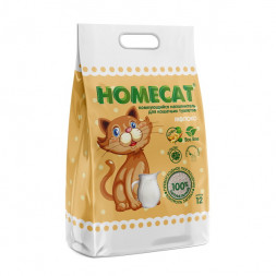 HOMECAT Ecoline комкующийся наполнитель для кошачьих туалетов с ароматом молока - 12 л