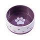 Mr.Kranch миска керамическая нескользящая для собак, 360 мл, белая с фиолетовым
