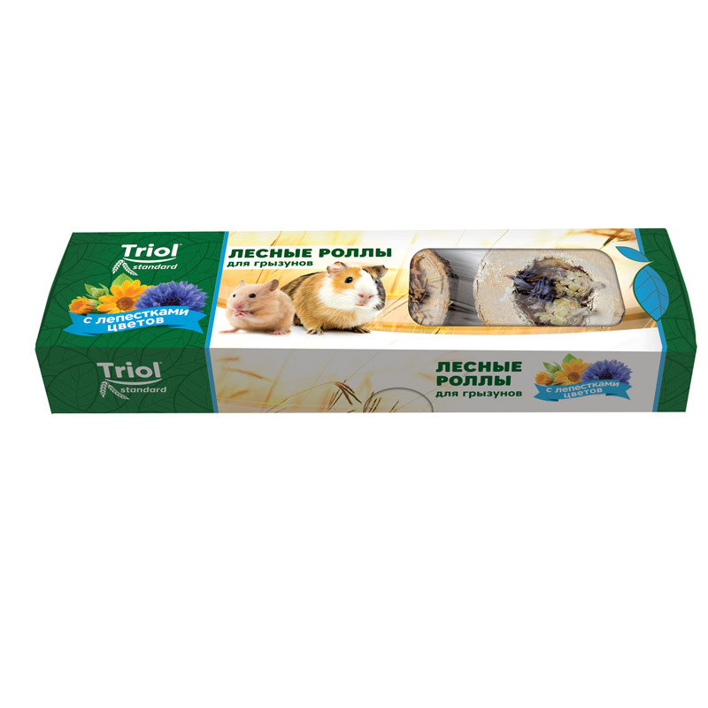 Triol Standard лакомство лесные роллы для грызунов с лепестками цветов ...