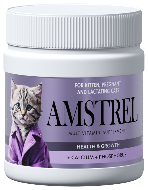 Amstrel мультивитаминное лакомство для котят, беременных и кормящих кошек "Здоровье и развитие" с кальцием и фосфором - 600 таблеток
