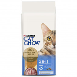 Purina Cat Chow Feline 3 in 1 сухой корм для кошек с формулой тройного действия с домашней птицей - 15 кг