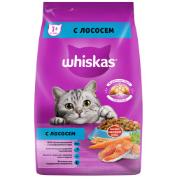 Whiskas Вкусные подушечки с нежным паштетом сухой корм для взрослых кошек Аппетитный обед с лососем - 1,9 кг