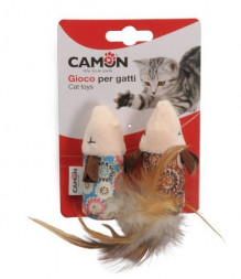 Camon игрушка для кошек &quot;Мыши с пером&quot;, комплект из 2-х мышек